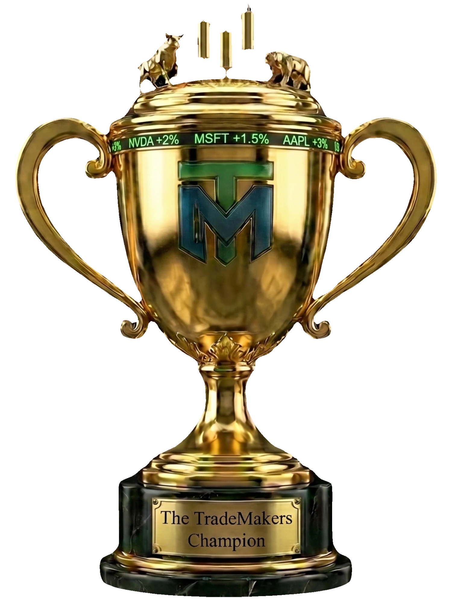 Gold championship trophy